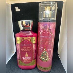 🆕 Bath & Body Works 🎄Bright Christmas Morning 🎄lotion & mist set✨new unused✨